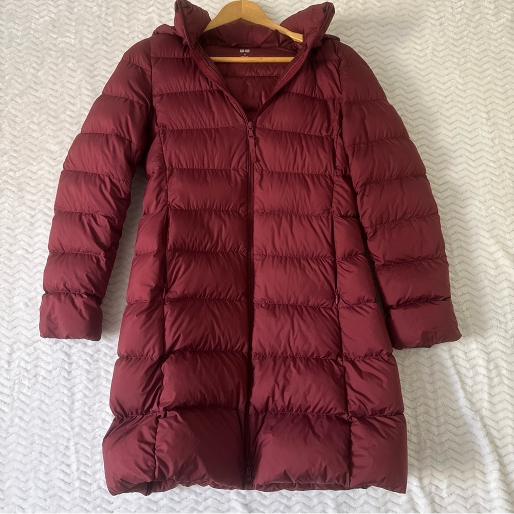 Uniqlo Women Seamless Down Short Coat Water Repellent Hooded Puffer Jacket XS